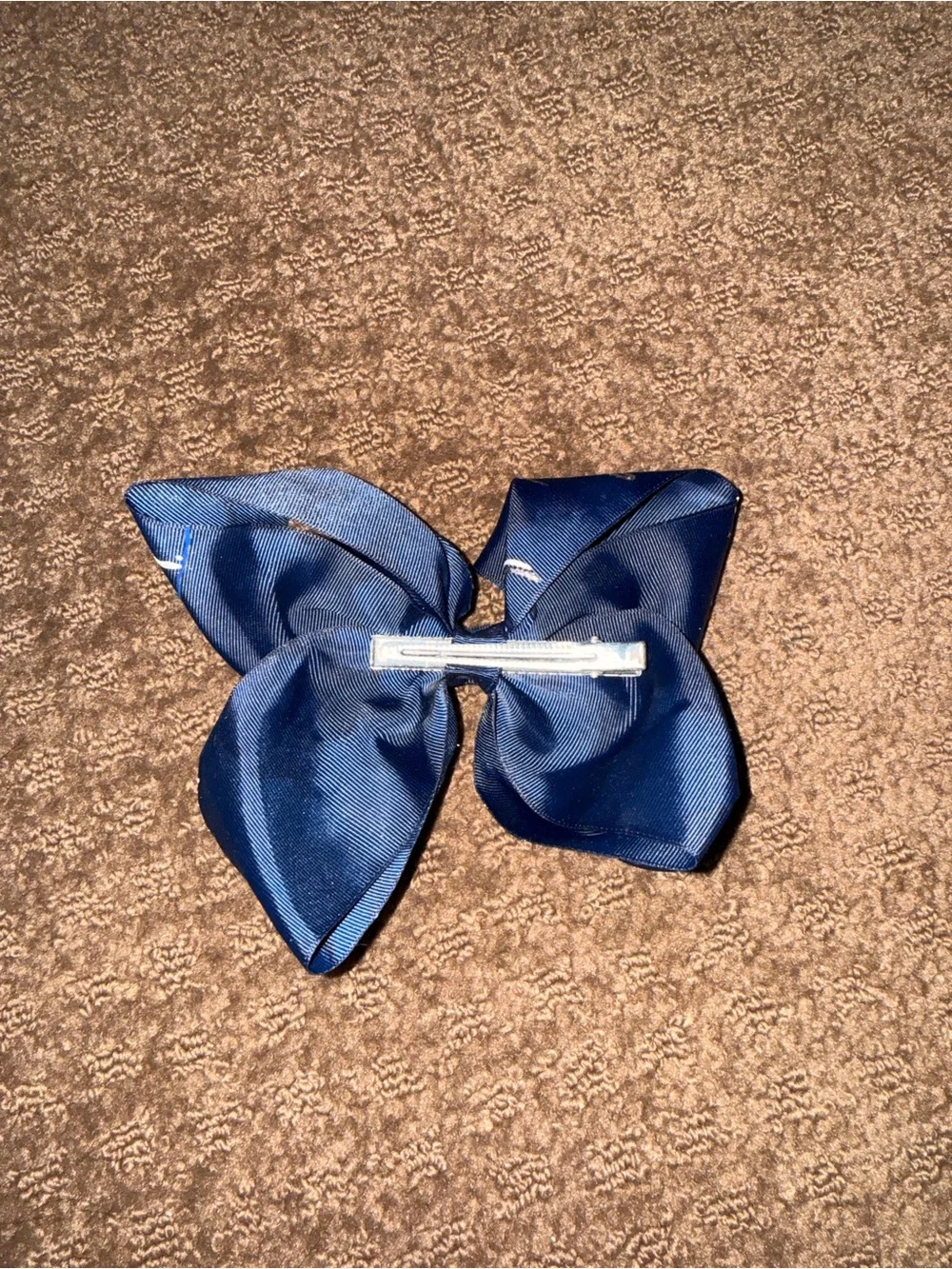 Blue Patterned Hair Bow for Girls